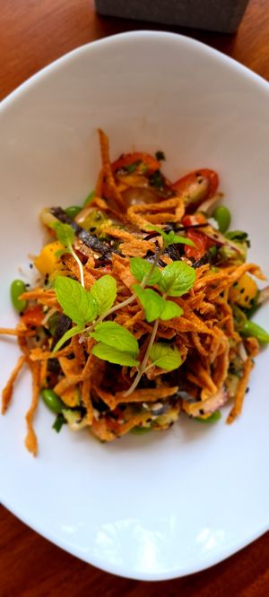 Vegan POKE at Hacienda BLU Beach Lounge & Grill in Liberia