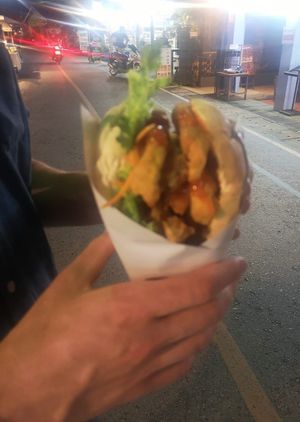 Another deep fried tofu sandwich (so tasty we needed seconds) at Banh Mi Vietnam - Food Stall in Pai