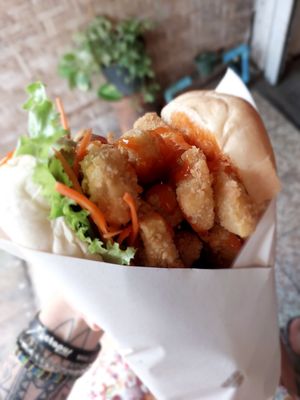Tofu, grilled mushroom Bahn Mi at Banh Mi Vietnam - Food Stall in Pai