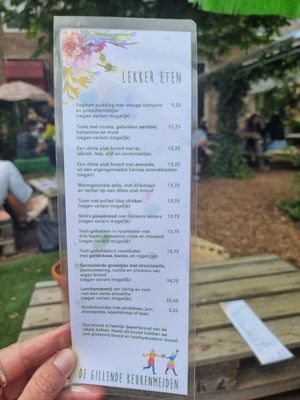 Menu at De Gillende Keukenmeiden in Zwolle