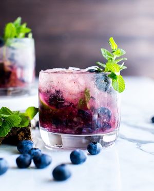 Blueberry Mojito, lots of other fresh fruit Mojito's available too! at Picasso's Urban Tapas Bar in Estepona