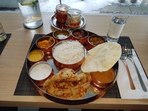 Lunch traditional thali at Thali by Coconut Lagoon in Ottawa
