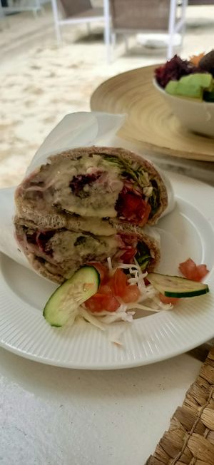 Pita Wrap falafels at Tropik Bowl in Las Terrenas