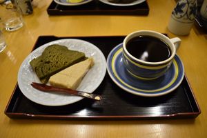 Dessert with coffee at Takano in Kanazawa