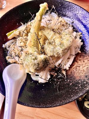 Vegan Cold Tempura Udonn  at Shinmachi in Newtown