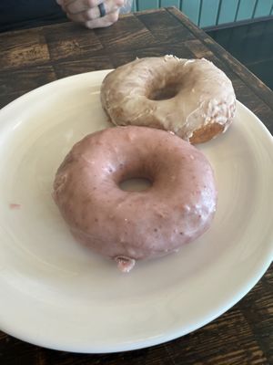 Glazed and strawberry donuts  at The Fix in Kansas City