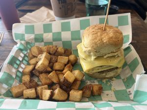 Sausage biscuit with egg . Delicious!  at The Fix in Kansas City