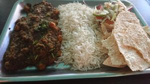 Kadhi pakoda. Pretty standard stew with spinach and chickpeas. at The Elephant in Gothenburg