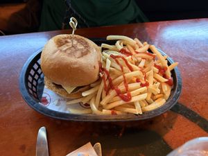 Vegan cheeseburger  at The Winston in Hobart