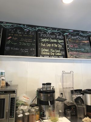 Treats menu at Treehouse Cafe in Baltimore