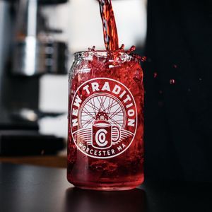 Cold brewed hibiscus iced tea at New Tradition Co in Worcester