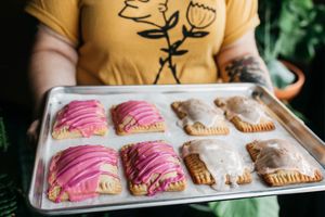 Vegan raspberry & cinnamon brown sugar pop tarts! at New Tradition Co in Worcester