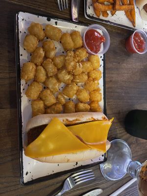 Meatball sub with tater tots  at The Annex Crafthouse in Houston