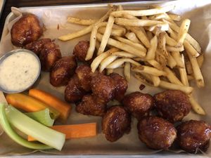 Cauliflower bites with bbq sauce and vegan ranch  at The Annex Crafthouse in Houston