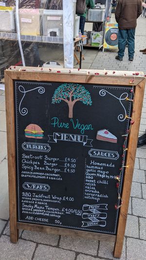 Menu at Pure Vegan in Lancaster