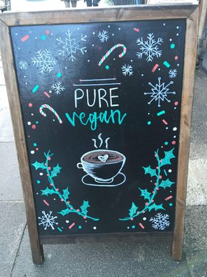 What it says on the sign. at Pure Vegan in Lancaster