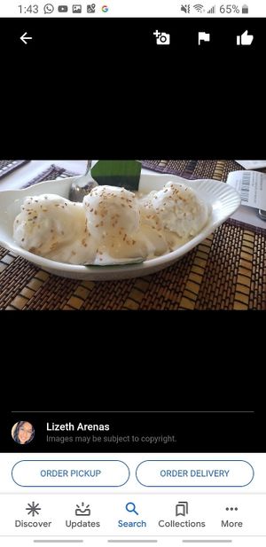 Coconut ice cream and sweet sticky rice 🤤 at Thai Gourmet in Avondale