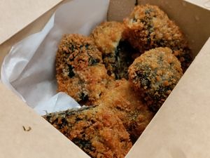 Fried rolls with quinoa. Delicious at Salaya in Los Angeles