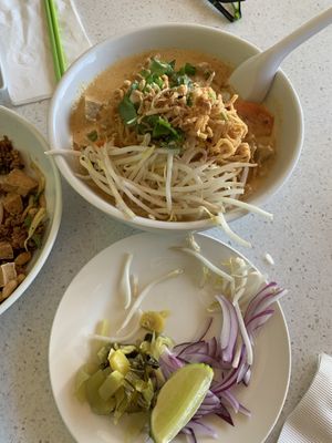 Curry yellow noodles   at Salaya in Los Angeles