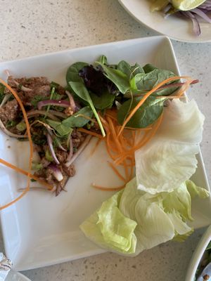 Beyond Meat Larb  at Salaya in Los Angeles