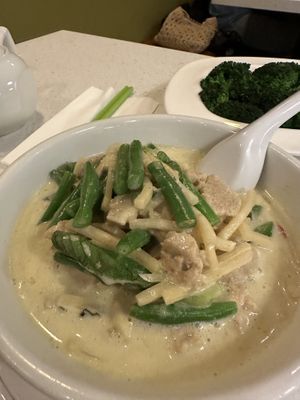 Green Curry with Vegan Chicken  at Salaya in Los Angeles