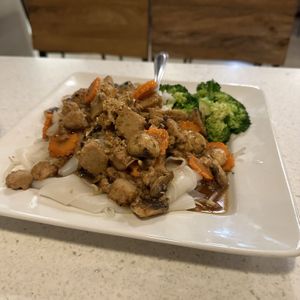 Spicy garlic noodles   at Salaya in Los Angeles