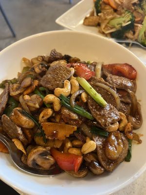 Spicy cashew entree   at Salaya in Los Angeles