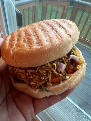 Dabeli (no butter on the bun)  at Neehee's in Canton