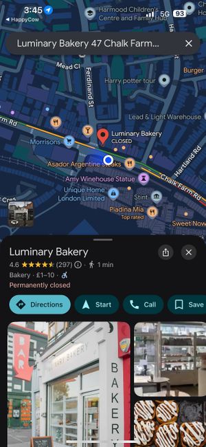   at Luminary Bakery in North West London