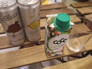 Drinks at Loving Hut in Louvain-la-neuve