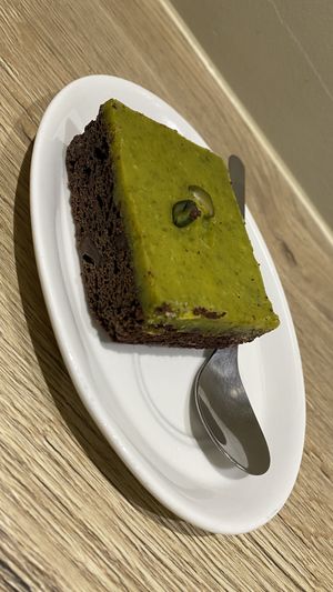 Brownie pistache  at Loving Hut in Louvain-la-neuve