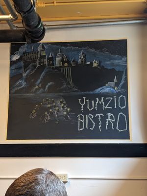 Staff drew this for upcoming Harry Potter event at Yumzio Bistro in Greensburg