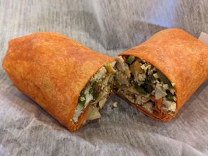 Tasty Tofu Breakfast Wrap at Yumzio Bistro in Greensburg