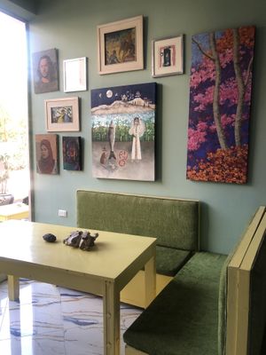 Cozy interior  at Wannas Art Cafe in Luxor