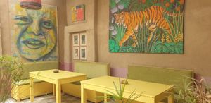 Inside at Wannas Art Cafe in Luxor