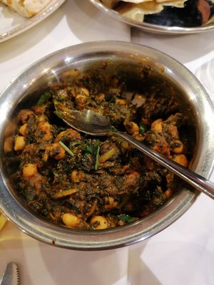Chickpea, sweet potato and sag at Indus Express in Stourbridge