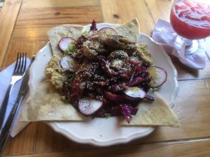 The picture doesn’t do the salad justice. Big and very tasty. at Origen Arte Sano in Santa Marta