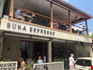Grreat atmosphere at Suka Espresso in Ubud