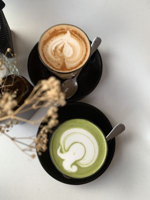 Matcha & Chai Latte  at Suka Espresso in Ubud