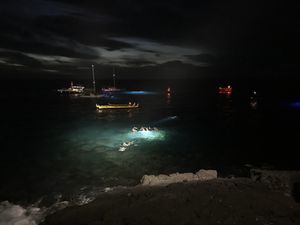 Manta ray viewing from table at Rays On The Bay in Kailua Kona