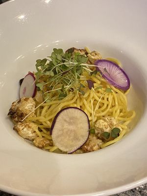 Chilled ramen sauce on the side but I don’t know why  at Rays On The Bay in Kailua Kona