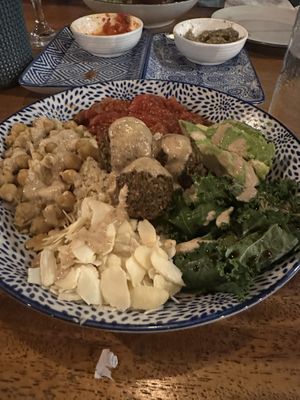 Self love bowl with falafel and tahini   at Azulëo in Manuel Antonio