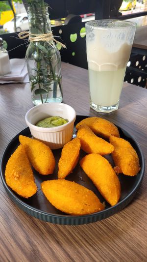 Empanadas at Govinda's - La Playa in Medellin