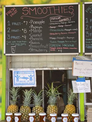 Smoothies menu at The Thai and Smoothie Place in Waimea