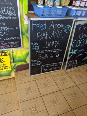 Vegan fried apple banana lumpia as a special at The Thai and Smoothie Place in Waimea
