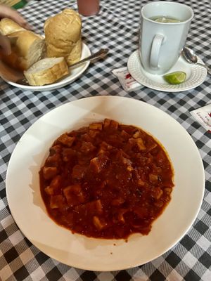 Vegan shakshuka   at Victor Place in Vang Vieng