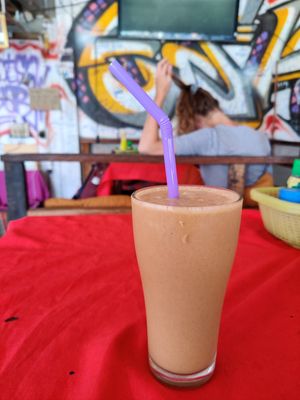 Ice coffee at Victor Place in Vang Vieng