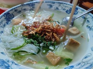 Noodles soup at Victor Place in Vang Vieng