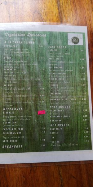 Menú at Govinda Gopal - Govindas  in Quito