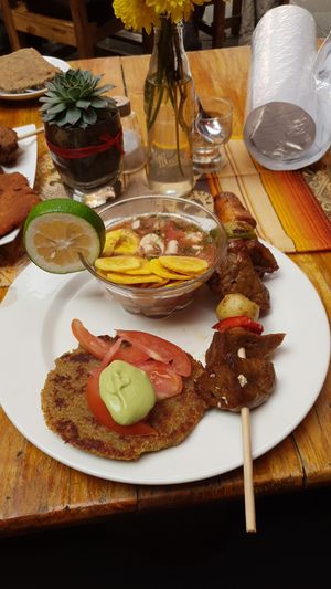 Ceviche y quinoa steak at Govinda Gopal - Govindas  in Quito